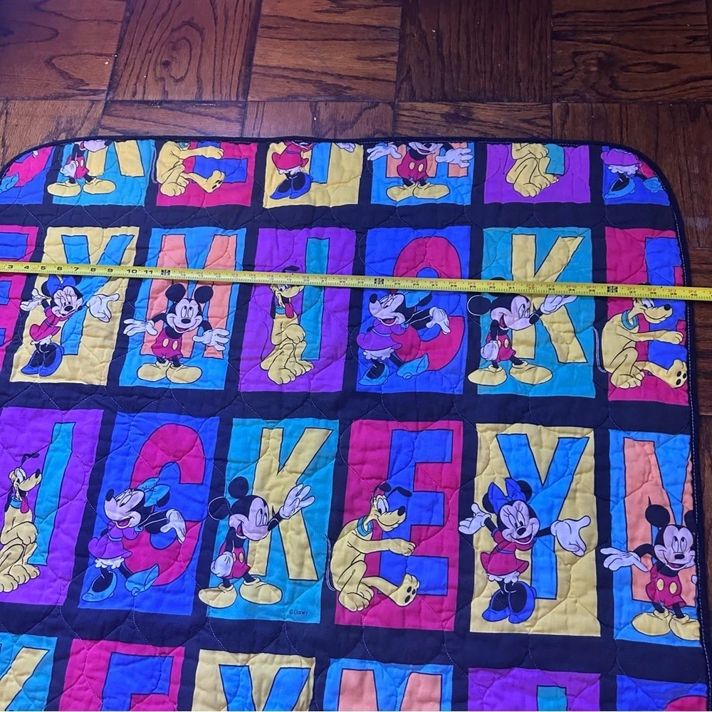 Disney Mickey Mouse Colorful Quilt - Blue, Red, Yellow size 40” x 52”